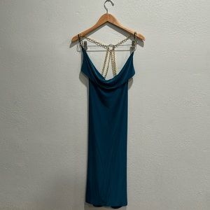 New Missguided Teal Slinky Dress